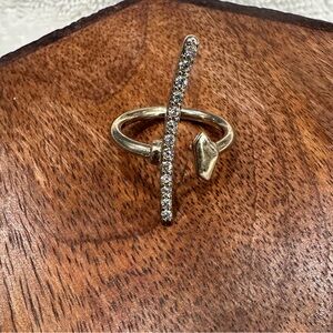 Elegant Gold Ring with Crystals